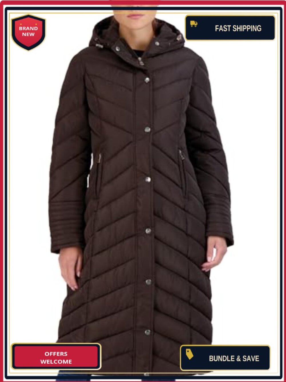 Women's Long Maxi Puffer Coat Quilted Winter Jacket Hooded Parka